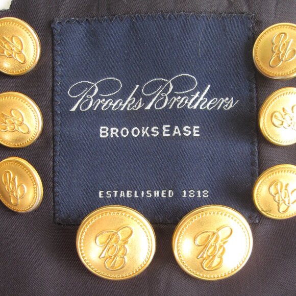 Brooks Brothers 8 Blazer Replacement Buttons Double B Logo Gold Tone Preppy - Picture 4 of 7